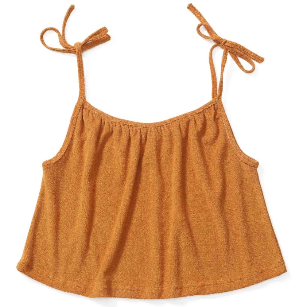 DANDY DEL MAR - La Jolla Crop Terrycloth Tank in burnt sienna